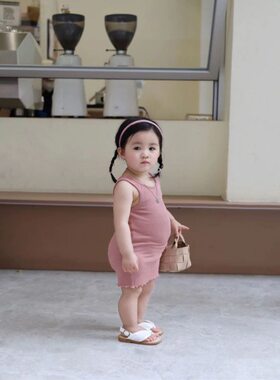 女宝宝软软背心裙夏季新款女童背心裙凉爽小孩的裙子婴儿服装