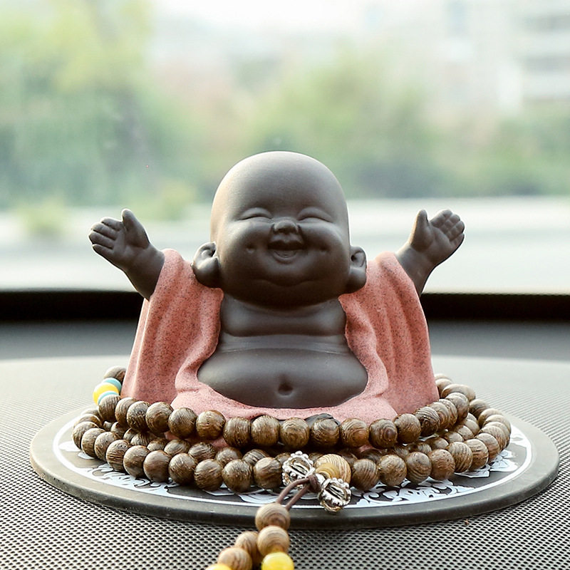 小号招财弥勒佛车载汽车摆件开心佛祝福保平安车内车载车上装饰品