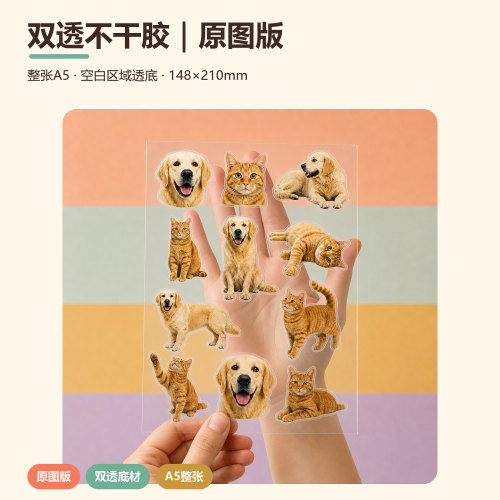 宠物贴纸定制卡通DIY不干胶异形