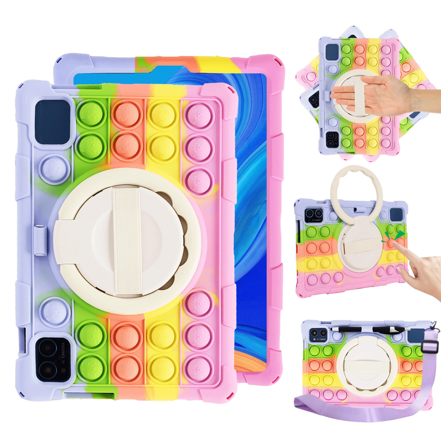 适用台电P30S平板保护套支架气囊卡通泡泡款硅胶防摔壳手提10.1寸