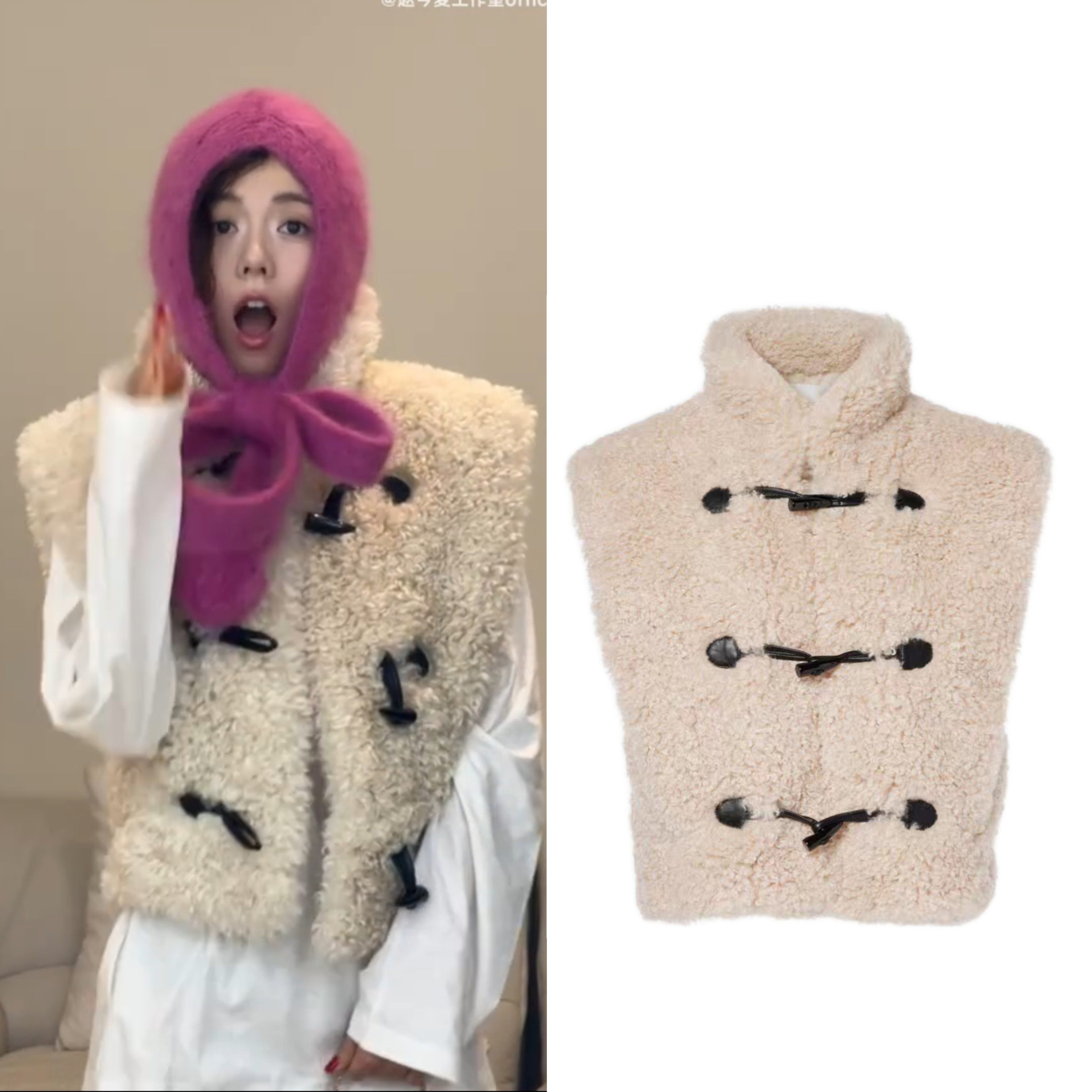 欧洲【赵今麦同款】仿羊羔毛牛角扣马甲2026春新款叠穿百搭背心上,女装/女士精品,礼服/晚装,淘宝优惠券,粉丝福利购,淘宝优惠卷