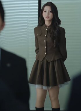 原版短剧不完美应答王燕飞柳纯同款小香风外套上衣短裙女衣服潮