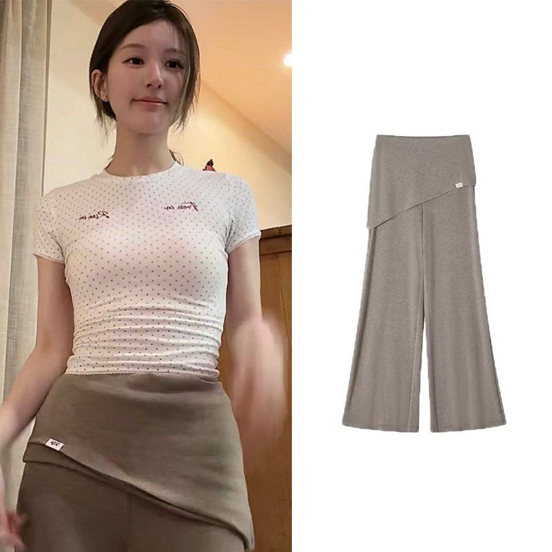 欧洲赵露思同款咖色修身高腰休闲长裤宽松运动阔腿裤子女春季2026,女装/女士精品,礼服/晚装,淘宝优惠券,粉丝福利购,淘宝优惠卷