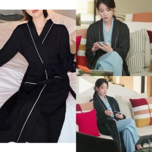 原版21世纪大君夫人成熙周李知恩同款睡衣春秋情侣睡袍简约宽松中