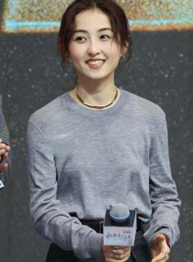 原版秋雪漫过的冬天张子枫周遇安同款针织衫上衣圆领灰色女衣服潮