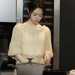 原版骄阳似我赵今麦聂曦光同款连衣裙圆领收腰褶皱裙子女衣服潮