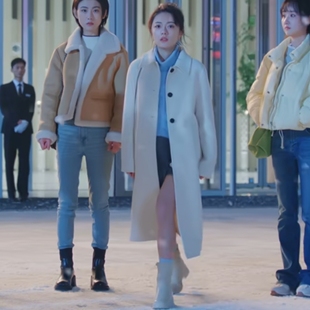 原版骄阳似我赵今麦聂曦光同款毛呢外套翻领中长款呢子大衣女衣服