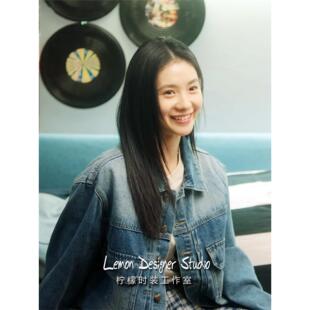 欧洲刘浩存徐栀同款水洗蓝牛仔外套女2025秋季新款巴恩风休闲覆古