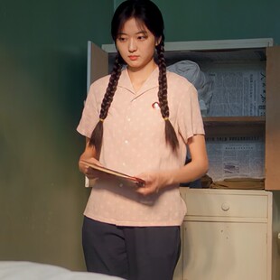 欧洲纯真年代的爱情孙千费霓同款衬衫上衣短袖衬衣裤子女衣服潮