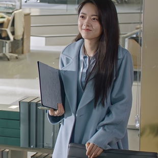 原版骄阳似我赵今麦聂曦光同款毛呢外套翻领中长款呢子大衣女衣服