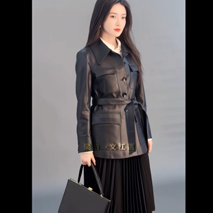 原版罚罪2梁洁文江燕同款皮衣外套秋冬翻领夹克上衣女衣服潮