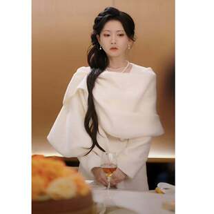 原版短剧婚夜燃尽林秋奈孟瑜同款毛呢外套秋冬中长款大衣女衣服潮