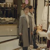 翻领大衣女衣服潮 风衣外套中长款 欧洲我 山与海谭松韵方婉之同款