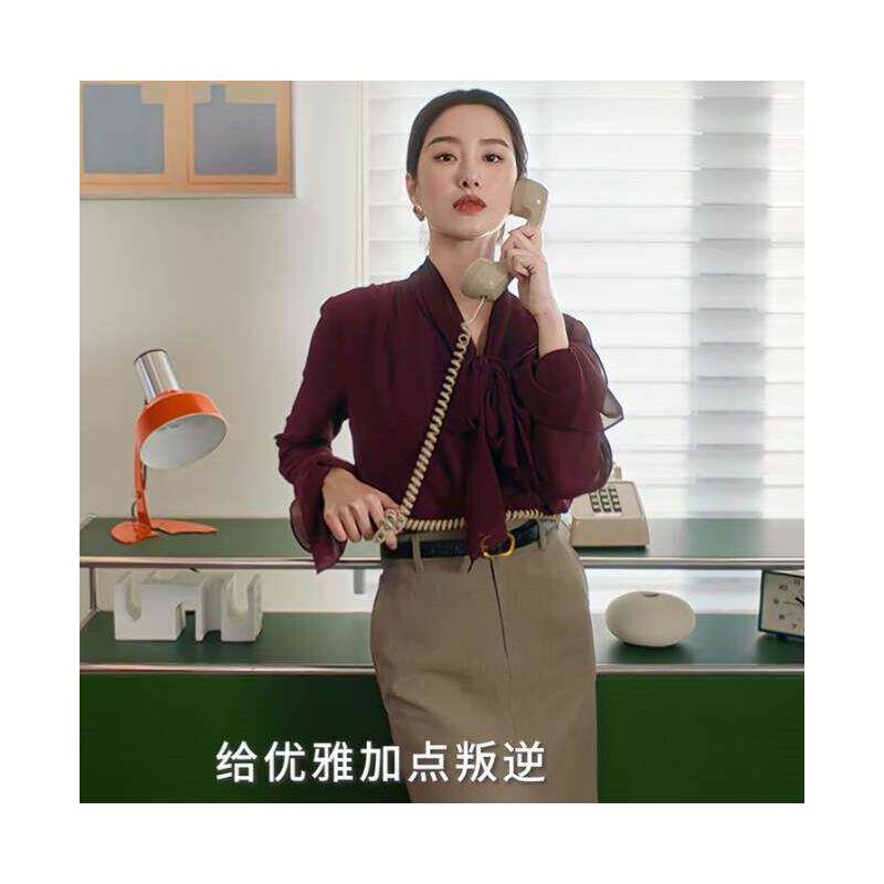 原版爱情没有神话杨采钰周媚同款衬衫上衣V领衬衫半身裙女衣服潮