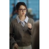 欧洲短剧曼陀罗李柯以赵曼同款 上衣女衣服潮 毛衣v领假两件针织衫