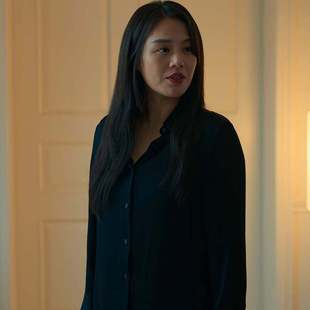 原版人之初马思纯吴飞飞同款衬衫上衣翻领黑色衬衣半身裙女衣服潮