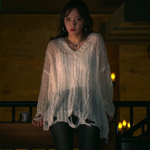 原版人之初程潇龙钰同款镂空针织衫v领长袖上衣吊带背心女衣服潮