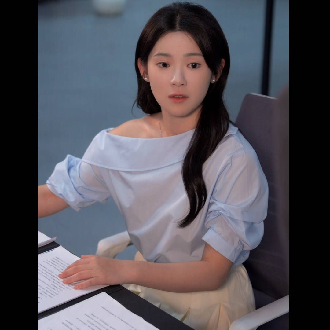 欧洲短剧非婚不可刘夕语宋言之同款短袖衬衫上衣露肩衬衣女衣服潮