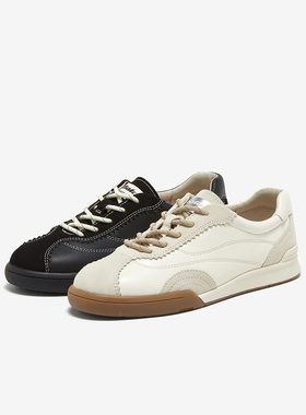 Bata木作德训鞋女2025春季商场新款通勤百搭软底运动板鞋ACO22AM5