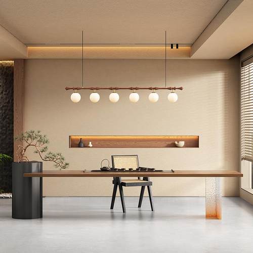 侘寂风实木大板泡茶桌阳台