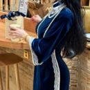 画报夫人原创自制高级改良古法旗袍蕾丝盘扣旗袍 蓝宝石太太