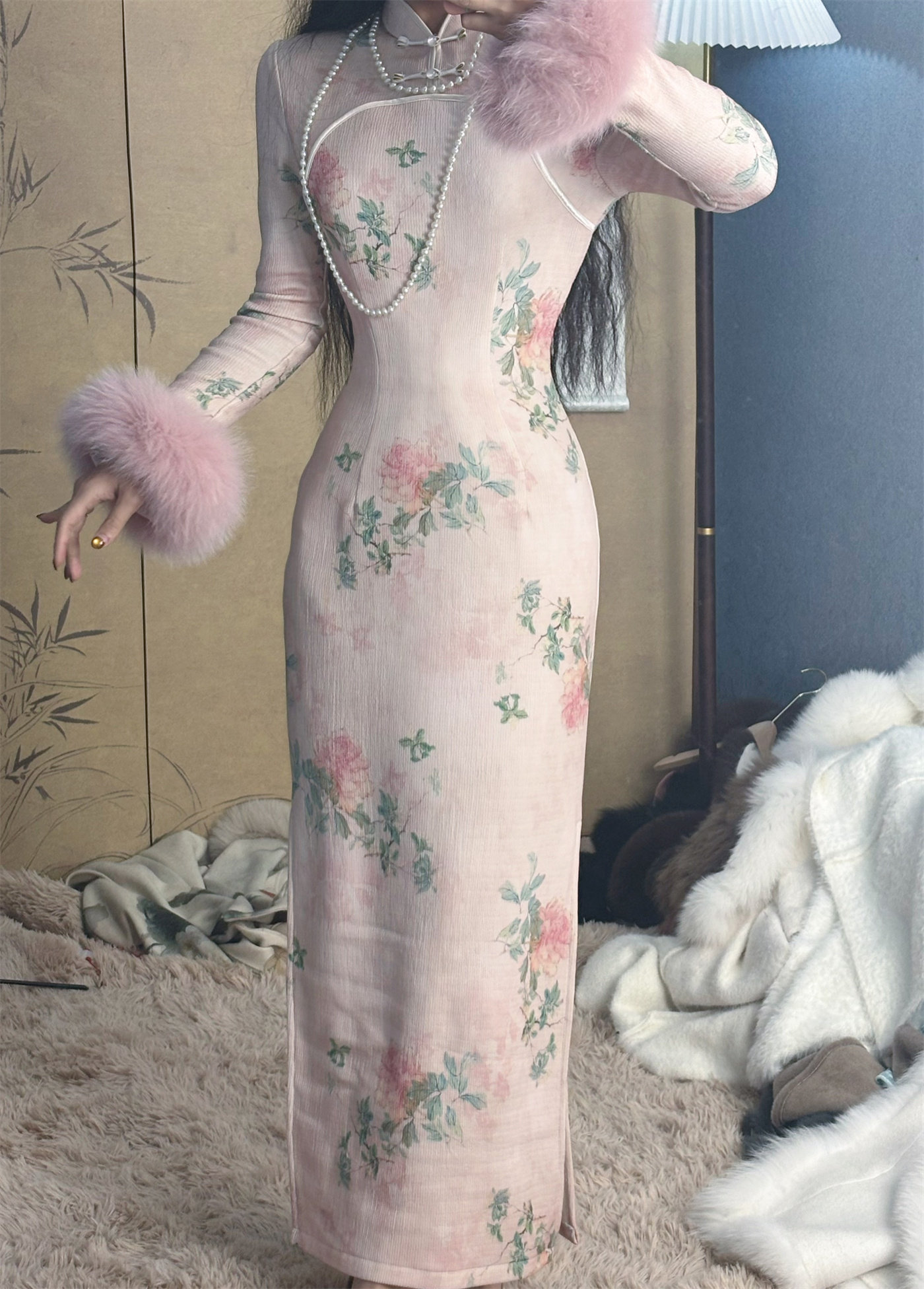 画报夫人原创自制秋冬厚款加绒旗袍复古温柔新中式国风 官人情,女装/女士精品,旗袍,淘宝优惠券,粉丝福利购,淘宝优惠卷