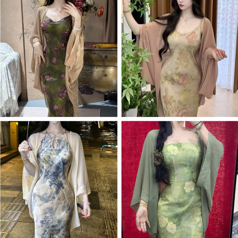 LHMknk1画报夫人原创乔其纱高级禅意纱纱短外套慵懒外套合集
