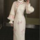 LHMknk1画报夫人原创自制高级温柔针织提花清宫改良旗袍 刁蛮格格