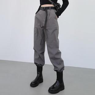 子阔腿裤 复古加绒裤 宽松美式 直筒工装 女 2025新款 裤 秋冬束脚休闲裤