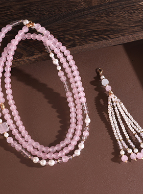 新中式国风流苏吊坠项链毛衣链