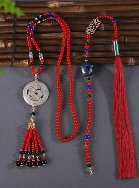 新中式国风古风长款流苏璎珞项链