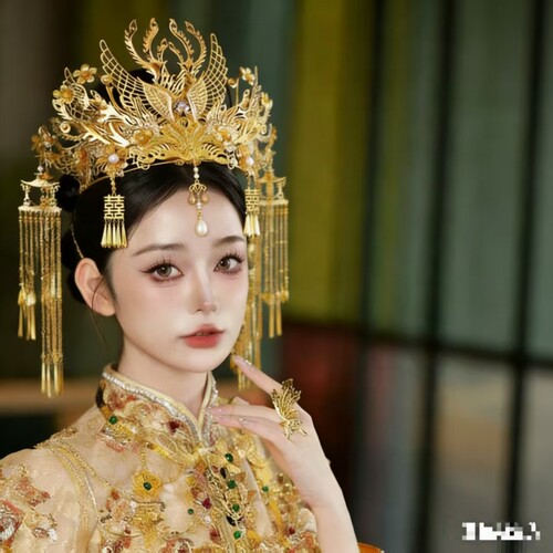 中式新娘凤冠秀禾龙凤配饰