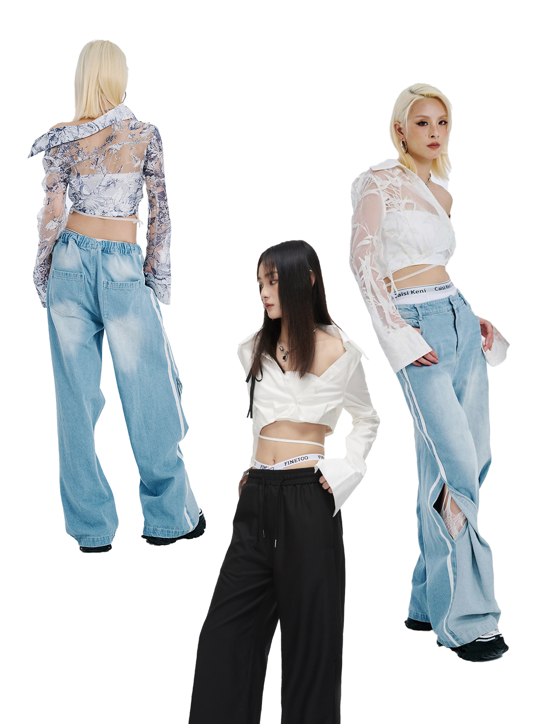 衬衫绑带短款绑带白色辣妹