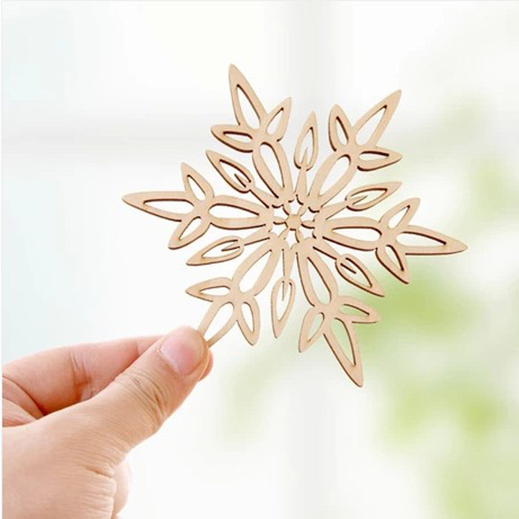 zakka创意可爱雪花木质杯垫加厚隔热垫碗碟垫盘垫碗垫餐桌垫