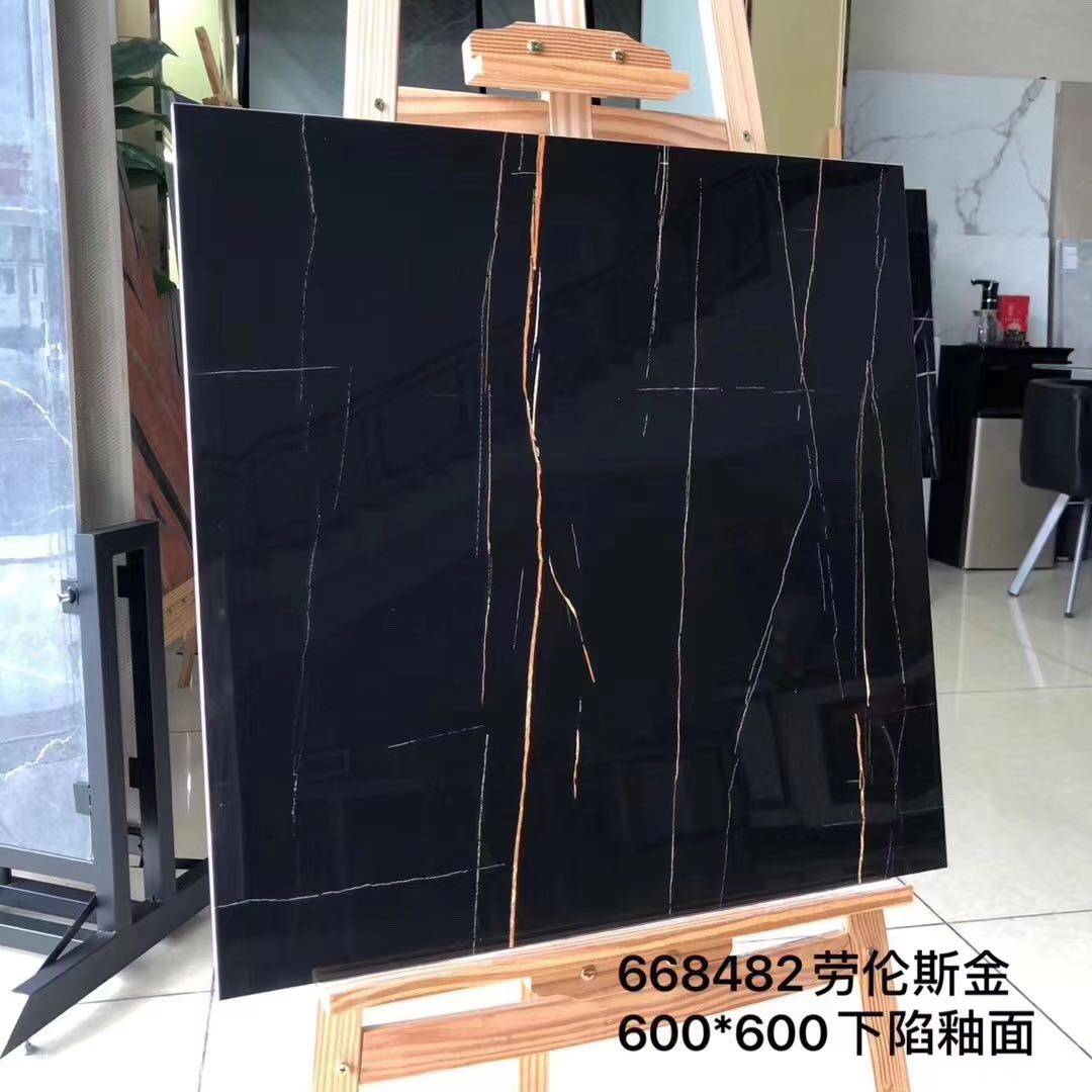 劳伦斯金大理石瓷砖600×600厨卫墙砖1200黑色卫生间地砖酒店ktv