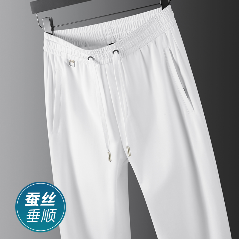 高端桑蚕丝男士休闲裤夏季