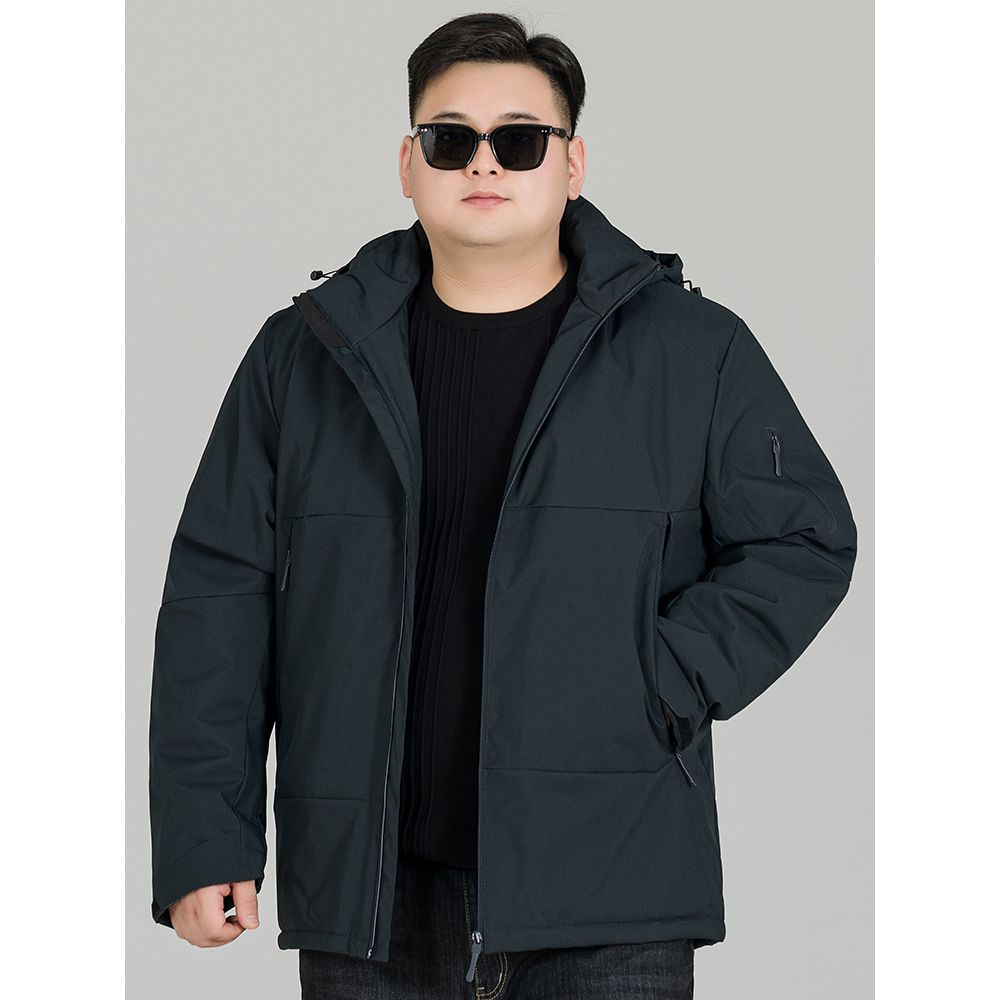 加肥加大男士棉服外套冬季大码男装加棉夹克胖子保暖休闲棉衣肥佬