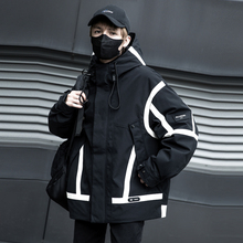 加厚三防冲锋衣羽绒服男款设计师款连帽户外滑雪衣服2023冬季外套