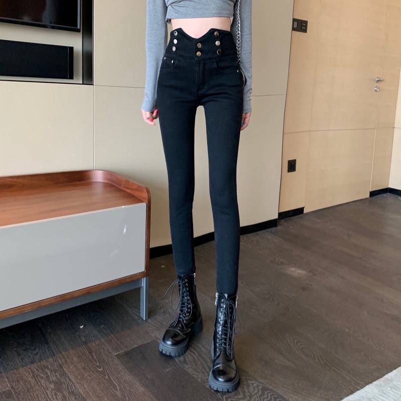 Real price high waist black pants 2020 new pants slim and slim elastic Leggings Pants versatile pencil pants