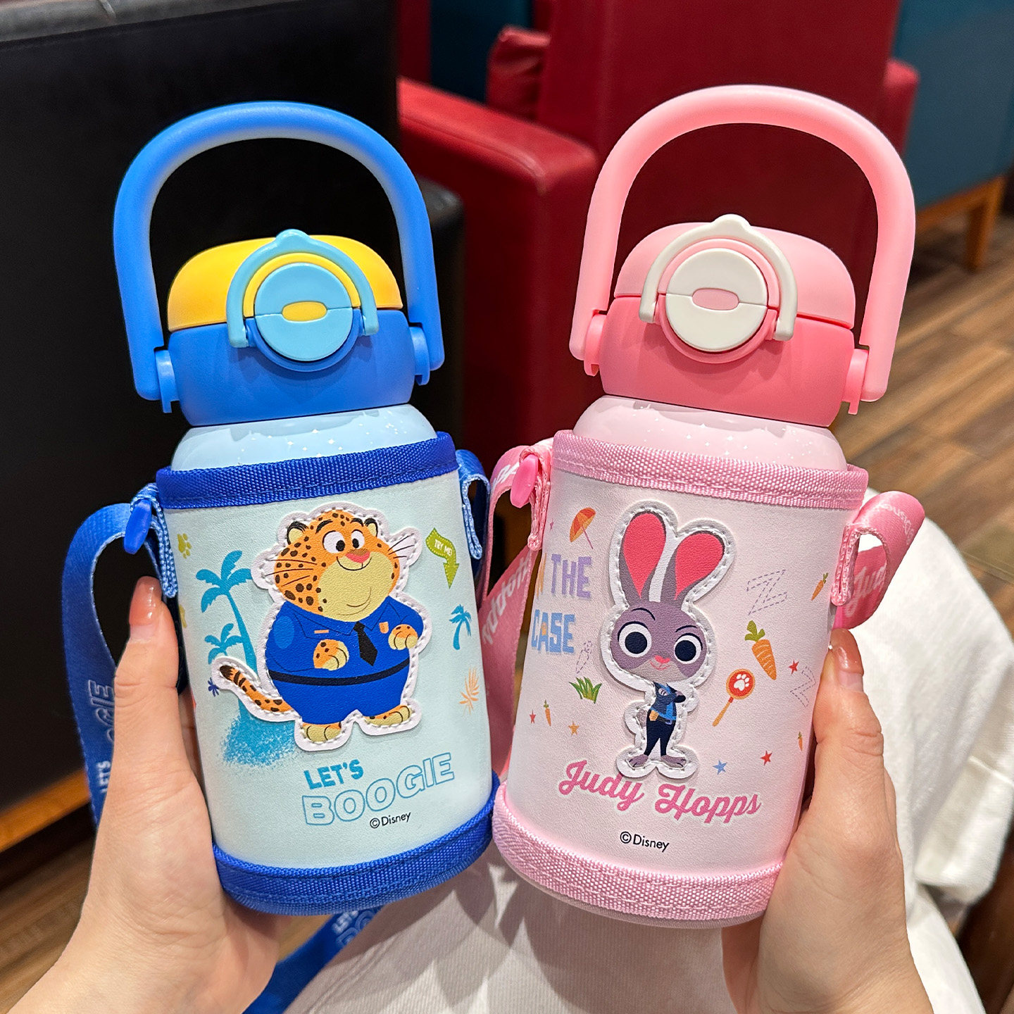 疯狂动物城316儿童吸管保温杯便携防摔男女孩学生高颜值双饮水杯