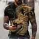 Men& 39;s Shirt Dragon Printing Short Summer Sleeve DIY