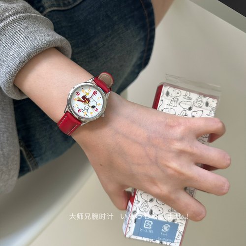 日本西铁城Q&Q可爱史努比联名数字静音手表Citizen儿童学生表防水