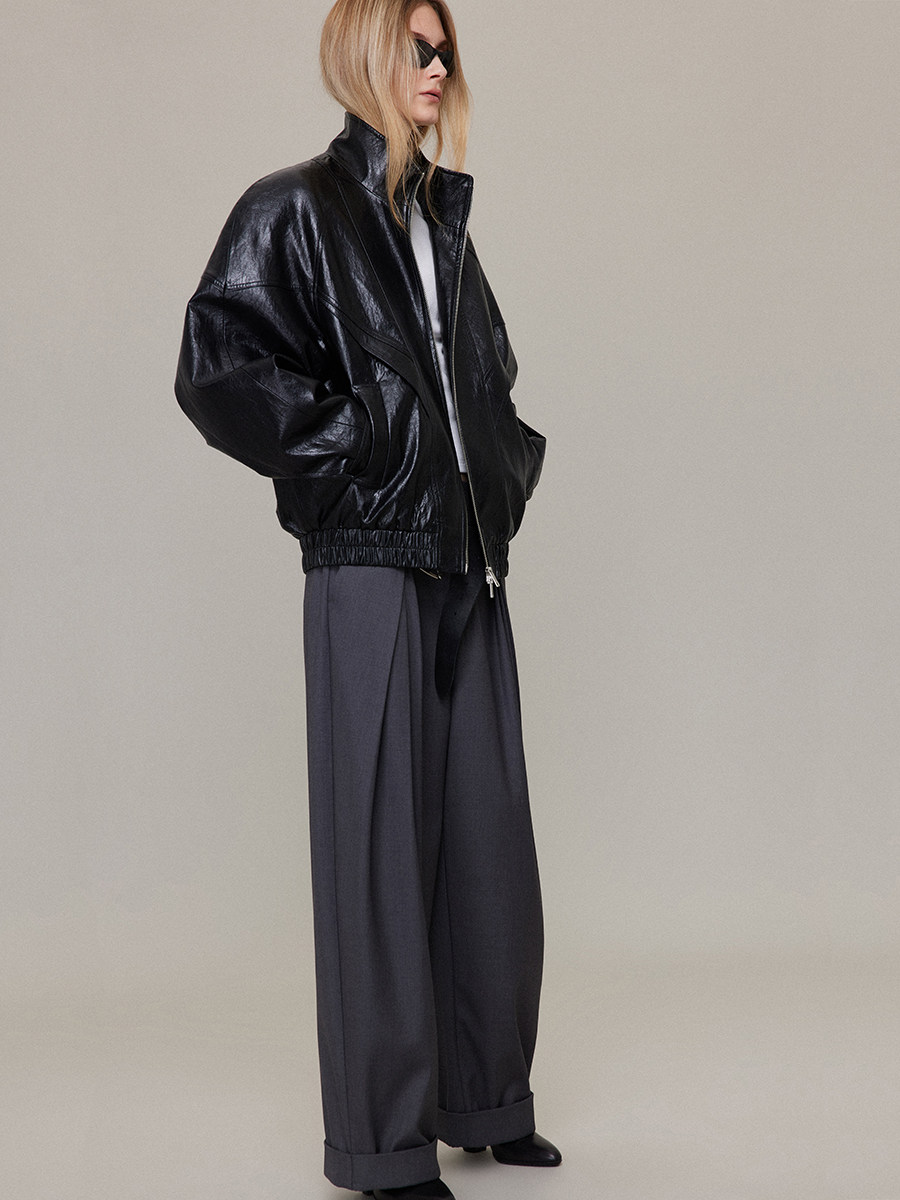 Waxed Leather Jacket: Durable Minimalist Outerwear - Taobao product photo 5