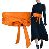 百搭宽款 装 腰带女 韩版 甜美超长打结皮带 时尚 饰配裙子装 饰腰封女