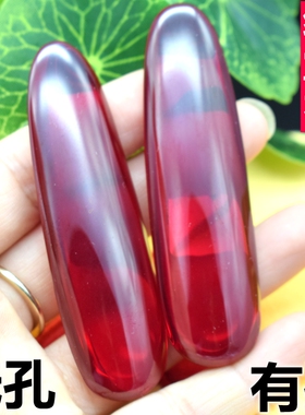 红宝石原石原材料吊坠红刚玉挂件挂坠大红色矿物晶体雕刻摆件