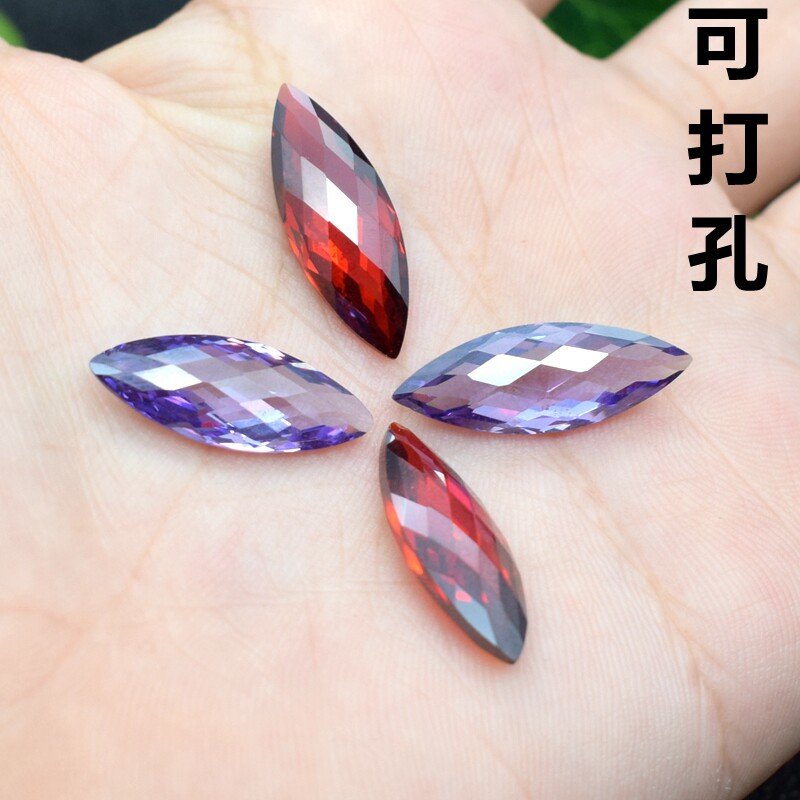 diy马眼紫色吊坠耳环裸石