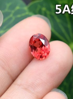 5A芬达石椭圆形戒面宝石橙色蛋形戒指主石女桔红吊坠耳钉配石裸石