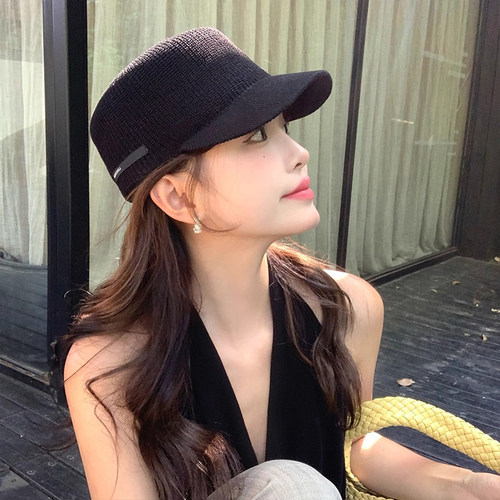 玛诗杜原宿风简约鸭舌帽子女纯色百搭马术帽户外出游棒球帽子7648