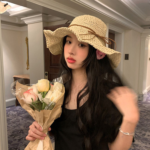玛诗杜MUSTKOO 度假风沙滩海边防晒遮阳 编织 草帽 女款MH-7036