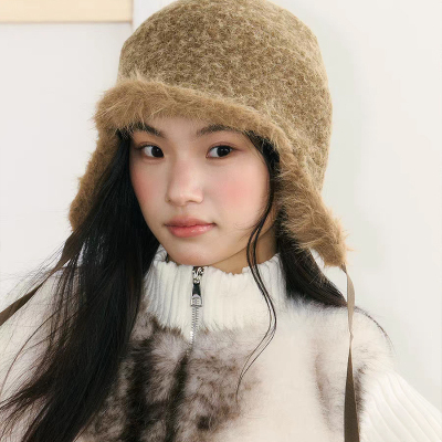 玛诗杜护耳实用多种戴法加厚日系防风帽子女冬毛毛雷锋帽7690